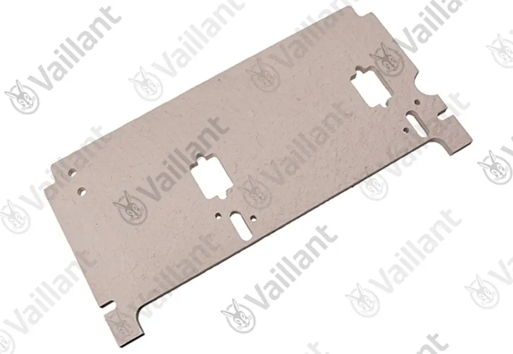 Vaillant Isolierplatte, flache, rechteckige Metallplatte mit Ausschnitten. Eignet sich für den Einsatz in Heizsystemen.